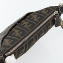 FENDI Zucca Canvas Celeria Shoulder Bag Black Brown Auth 180477-6
