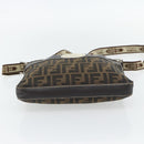 FENDI Zucca Canvas Celeria Shoulder Bag Black Brown Auth 180477-5