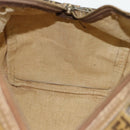 FENDI Zucchino Canvas Boston Tas Gecoat Canvas Beige Goud Auth 180478-17