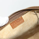 FENDI Zucchino Canvas Boston Tas Gecoat Canvas Beige Goud Auth 180478-12