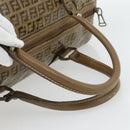 FENDI Zucchino Canvas Boston Tas Gecoat Canvas Beige Goud Auth 180478-7