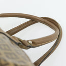 FENDI Zucchino Canvas Boston Tas Gecoat Canvas Beige Goud Auth 180478-8