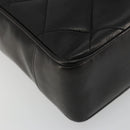 CHANEL Matelasse Chain Shoulder Bag Lamb Skin Black Gold CC Auth 180479SAV-11
