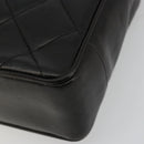 CHANEL Matelasse Chain Shoulder Bag Lamb Skin Black Gold CC Auth 180479SAV-12