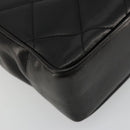 CHANEL Matelasse Chain Shoulder Bag Lamb Skin Black Gold CC Auth 180479SAV-13