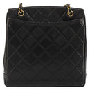 CHANEL Matelasse Chain Shoulder Bag Lamb Skin Black Gold CC Auth 180479SAV-3