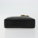 CHANEL Matelasse Chain Shoulder Bag Lamb Skin Black Gold CC Auth 180479SAV-9