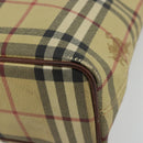 BURBERRY Nova Check Handtas PVC Beige Goud Auth 180482A-9
