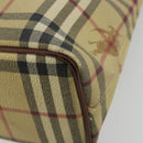 BURBERRY Nova Check Handtas PVC Beige Goud Auth 180482A-15