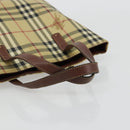 BURBERRY Nova Check Handtas PVC Beige Goud Auth 180482A-7