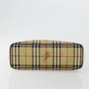 BURBERRY Nova Check Handtas PVC Beige Goud Auth 180482A-5