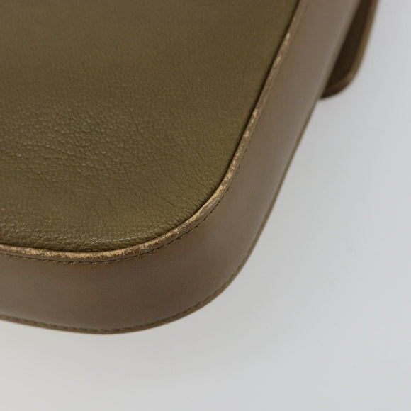 GIVENCHY Umhängetasche Leder Grün Gold Auth 180485