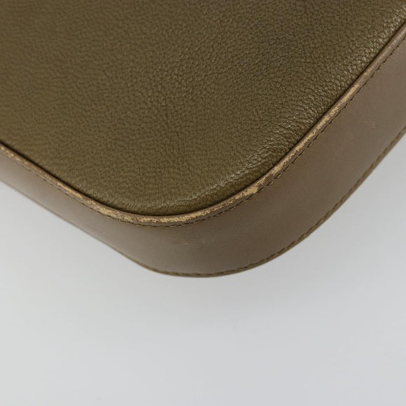 GIVENCHY Umhängetasche Leder Grün Gold Auth 180485