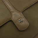 GIVENCHY Umhängetasche Leder Grün Gold Auth 180485-17