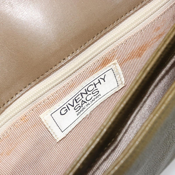 GIVENCHY Umhängetasche Leder Grün Gold Auth 180485