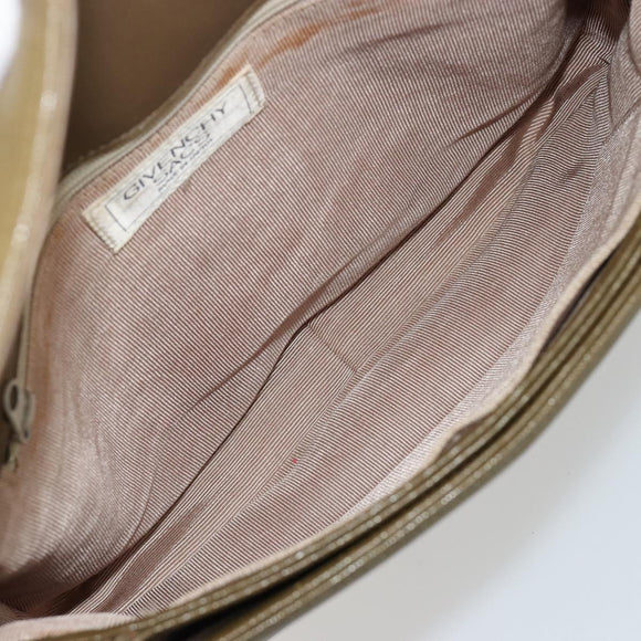 GIVENCHY Umhängetasche Leder Grün Gold Auth 180485