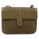 GIVENCHY Umhängetasche Leder Grün Gold Auth 180485-13