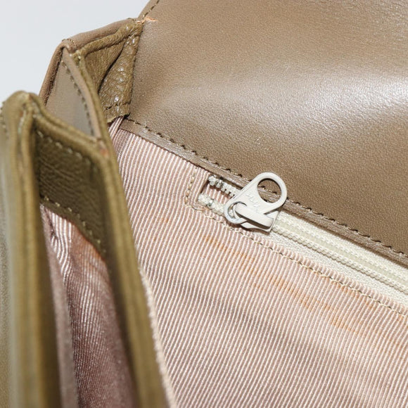 GIVENCHY Umhängetasche Leder Grün Gold Auth 180485