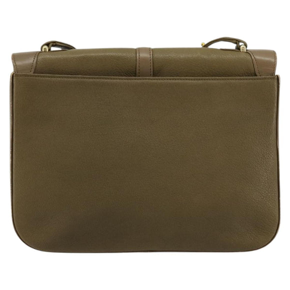 GIVENCHY Umhängetasche Leder Grün Gold Auth 180485