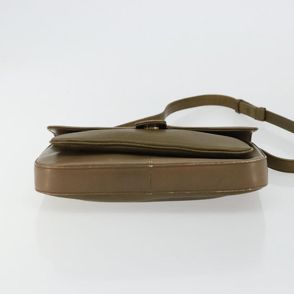 GIVENCHY Umhängetasche Leder Grün Gold Auth 180485