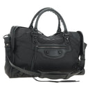 BALENCIAGA The City Hand Bag Nylon 2way Black 115748 Auth 180488SAM-1
