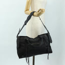 BALENCIAGA The City Hand Bag Nylon 2way Black 115748 Auth 180488SAM-26