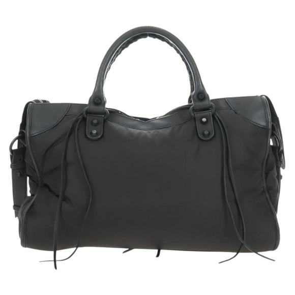 BALENCIAGA The City Hand Bag Nylon 2way Black 115748 Auth 180488SAM