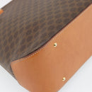CELINE Macadam Canvas Handtas PVC Leer 2way Bruin Goud Auth 180489A-18