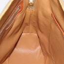 CELINE Macadam Canvas Handtas PVC Leer 2way Bruin Goud Auth 180489A-21