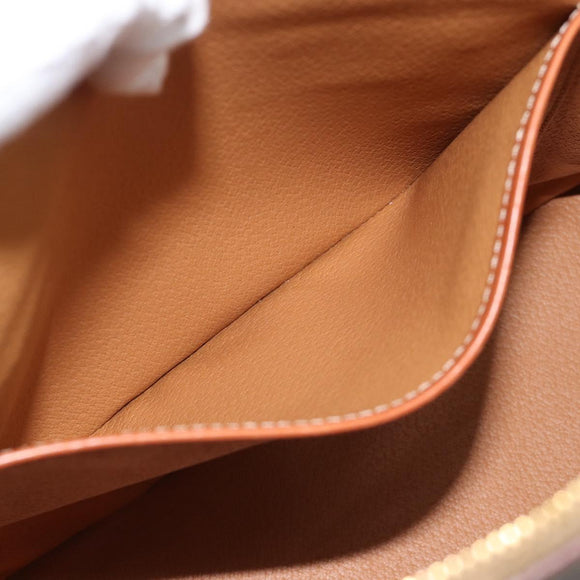 CELINE Macadam Canvas Handtas PVC Leer 2way Bruin Goud Auth 180489A