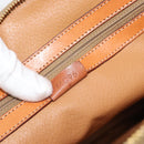 CELINE Macadam Canvas Handtas PVC Leer 2way Bruin Goud Auth 180489A-12