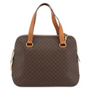 CELINE Macadam Canvas Handtas PVC Leer 2way Bruin Goud Auth 180489A-13