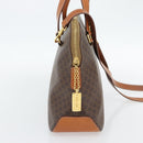 CELINE Macadam Canvas Handtas PVC Leer 2way Bruin Goud Auth 180489A-3