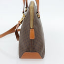 CELINE Macadam Canvas Handtas PVC Leer 2way Bruin Goud Auth 180489A-4