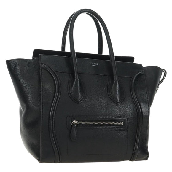 CELINE Luggage Mini Handtasche Leder Schwarz Silber Auth 180490SAM