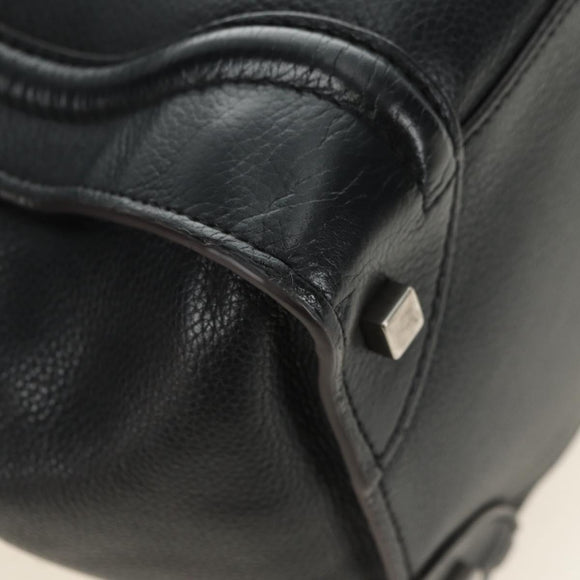 CELINE Luggage Mini Handtasche Leder Schwarz Silber Auth 180490SAM