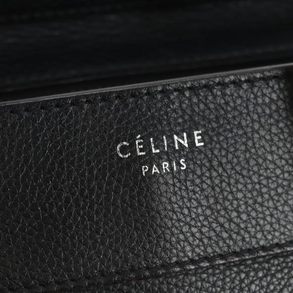CELINE Luggage Mini Handtasche Leder Schwarz Silber Auth 180490SAM