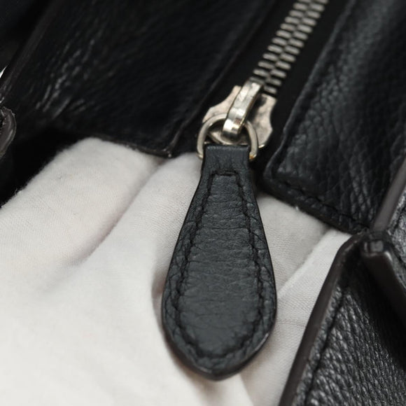 CELINE Luggage Mini Handtasche Leder Schwarz Silber Auth 180490SAM