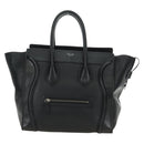 CELINE Luggage Mini Handtasche Leder Schwarz Silber Auth 180490SAM-2