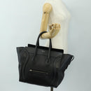 CELINE Luggage Mini Handtasche Leder Schwarz Silber Auth 180490SAM-24