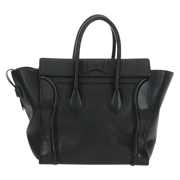 CELINE Luggage Mini Handtasche Leder Schwarz Silber Auth 180490SAM