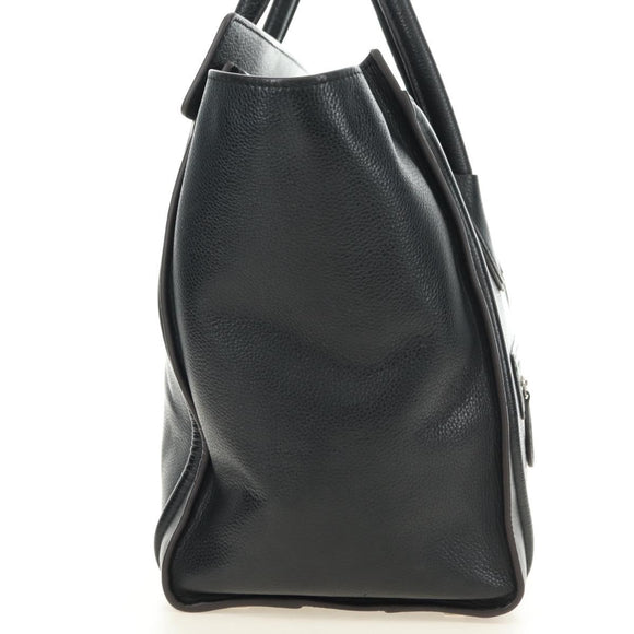 CELINE Luggage Mini Handtasche Leder Schwarz Silber Auth 180490SAM