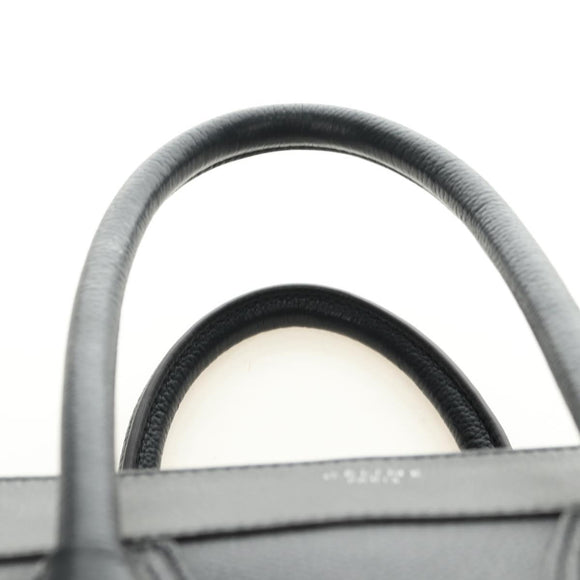 CELINE Luggage Mini Handtasche Leder Schwarz Silber Auth 180490SAM
