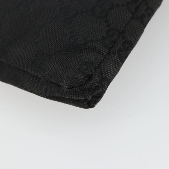 GUCCI GG Canvas Waist bag Black Silver 28566 Auth 180491