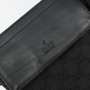 GUCCI GG Canvas Waist bag Black Silver 28566 Auth 180491-17