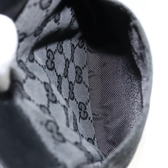 GUCCI GG Canvas Waist bag Black Silver 28566 Auth 180491