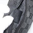 GUCCI GG Canvas Waist bag Black Silver 28566 Auth 180491-12