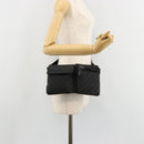 GUCCI GG Canvas Waist bag Black Silver 28566 Auth 180491-19