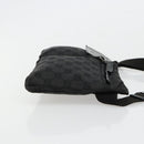 GUCCI GG Canvas Waist bag Black Silver 28566 Auth 180491-3