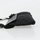 GUCCI GG Canvas Waist bag Black Silver 28566 Auth 180491-4